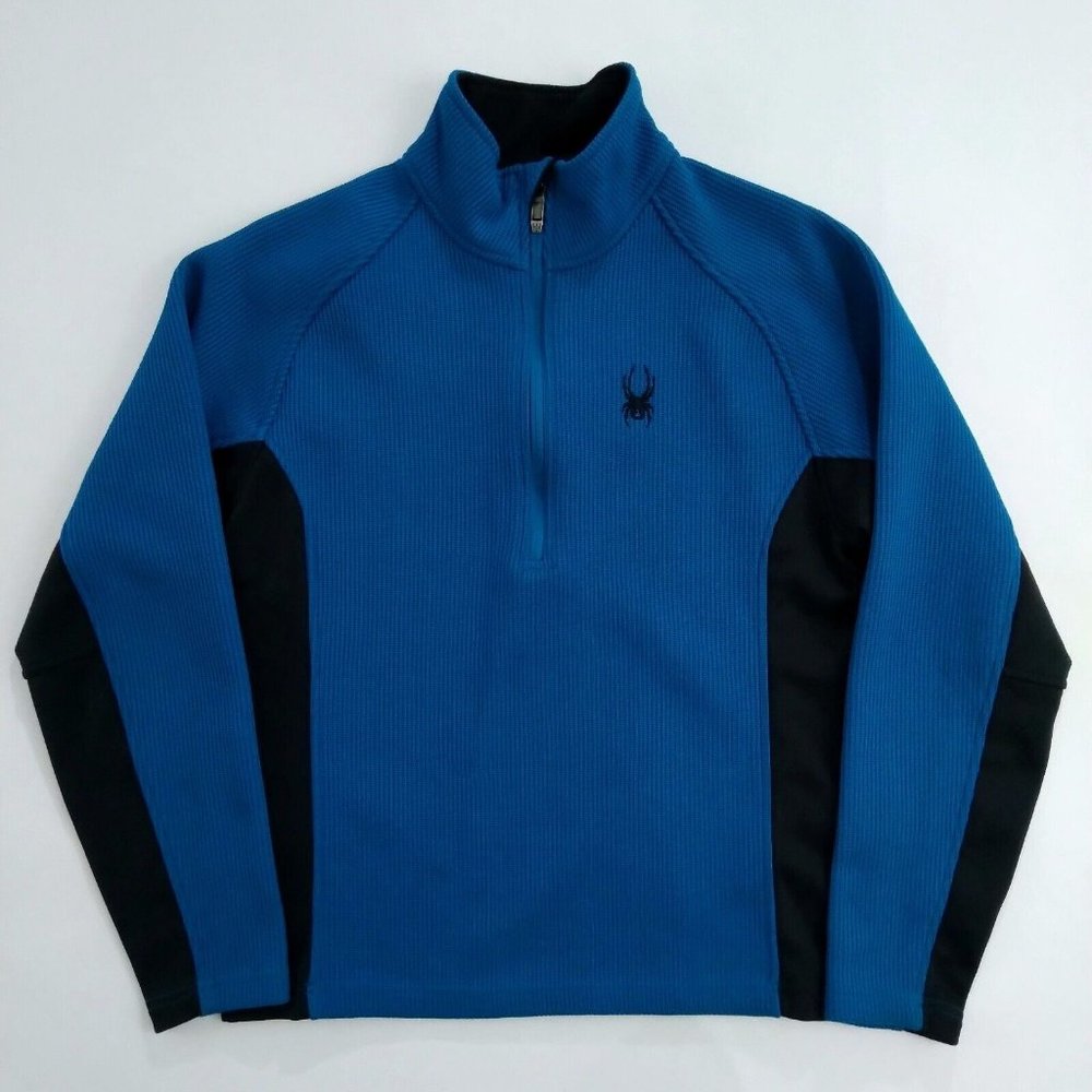 Spyder Men's Core Sweater Long Sleeve 1/2 Zip Size Small Blue Black